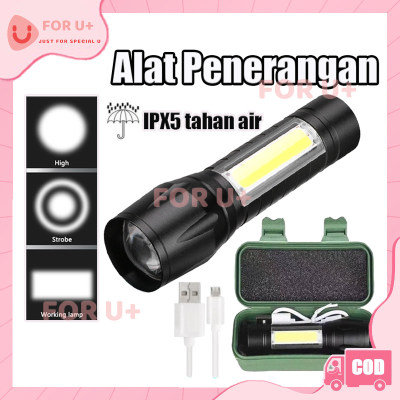 Senter Mini XPE Led Zoom / Super Terang Swat Police Light Rechargeable / Senter Swat Mini Led Zoom S