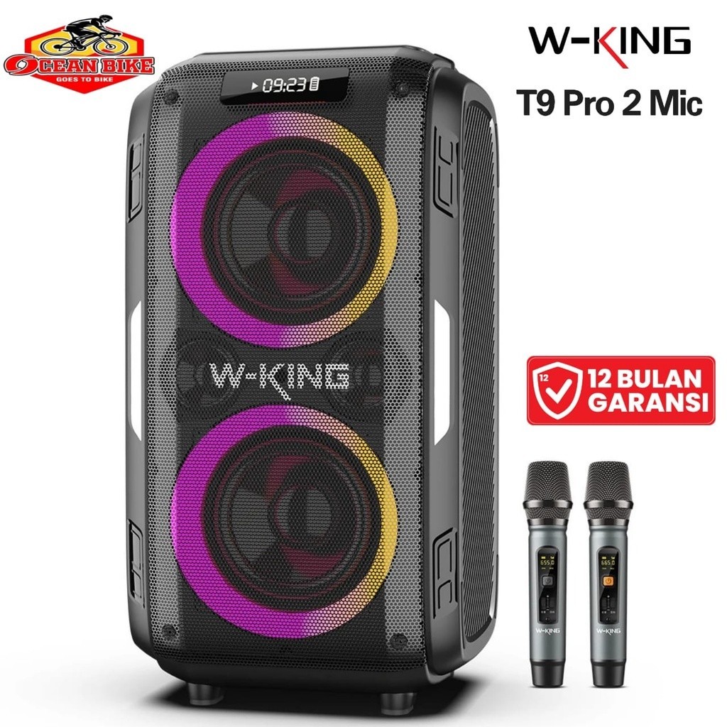 BIG SALE RAMADAN WKING Speaker Karaoke Portable Bluetooth Wireless Traveling T9 Pro + 2 MIC W-KING s