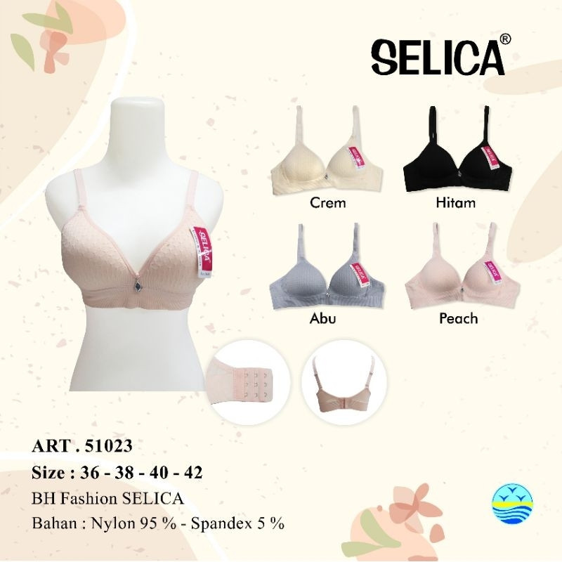 Selica - Bra Fashion Tanpa Kawat Cup Besar BH 51023