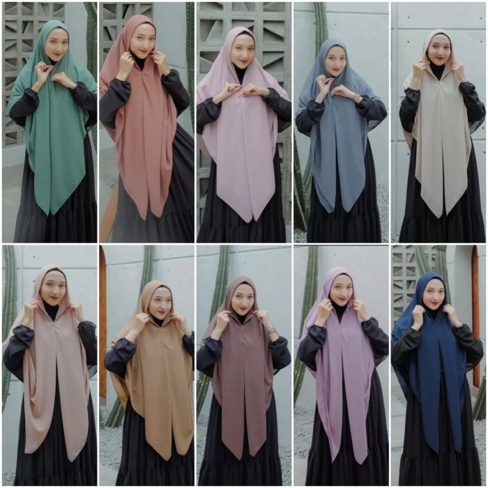 HIJAB SEGITIGA INSTAN CERUTY JUMBO JILBAB BERGO CERUTI KERUDUNG ZIPPER