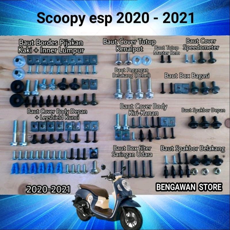 Baut Fullset Body Honda Scoopy Esp 2020 - 2021 / Baut Full Body Scoopy Esp