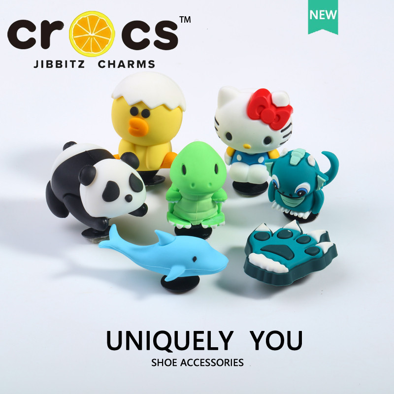 3d jibbitz crocs Cute Dolphin Dinosaur Cartoon KT Cat Shoes Accessories