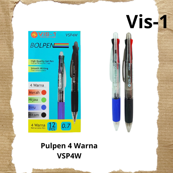 

Pulpen / Bolpen Vis-1 4 Warna 0.7mm - VSP4W