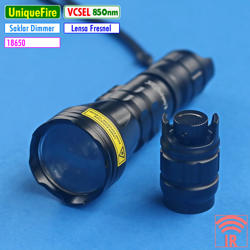 Senter VcSel IR Dimmer 850nm VcSell UniqueFire 2001D Infra Red Merah Night Vision NV Kamera Malam Hu