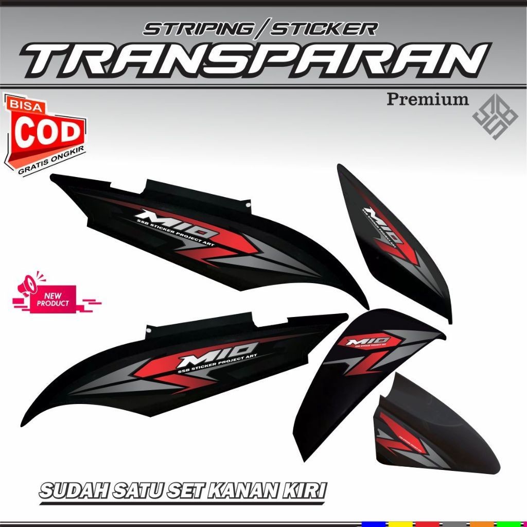 POLET VARIASI STIKER UV TRANSPARAN YAMAHA MIO GT MOTIF SIMPEL STRIPING CUSTOM 2014