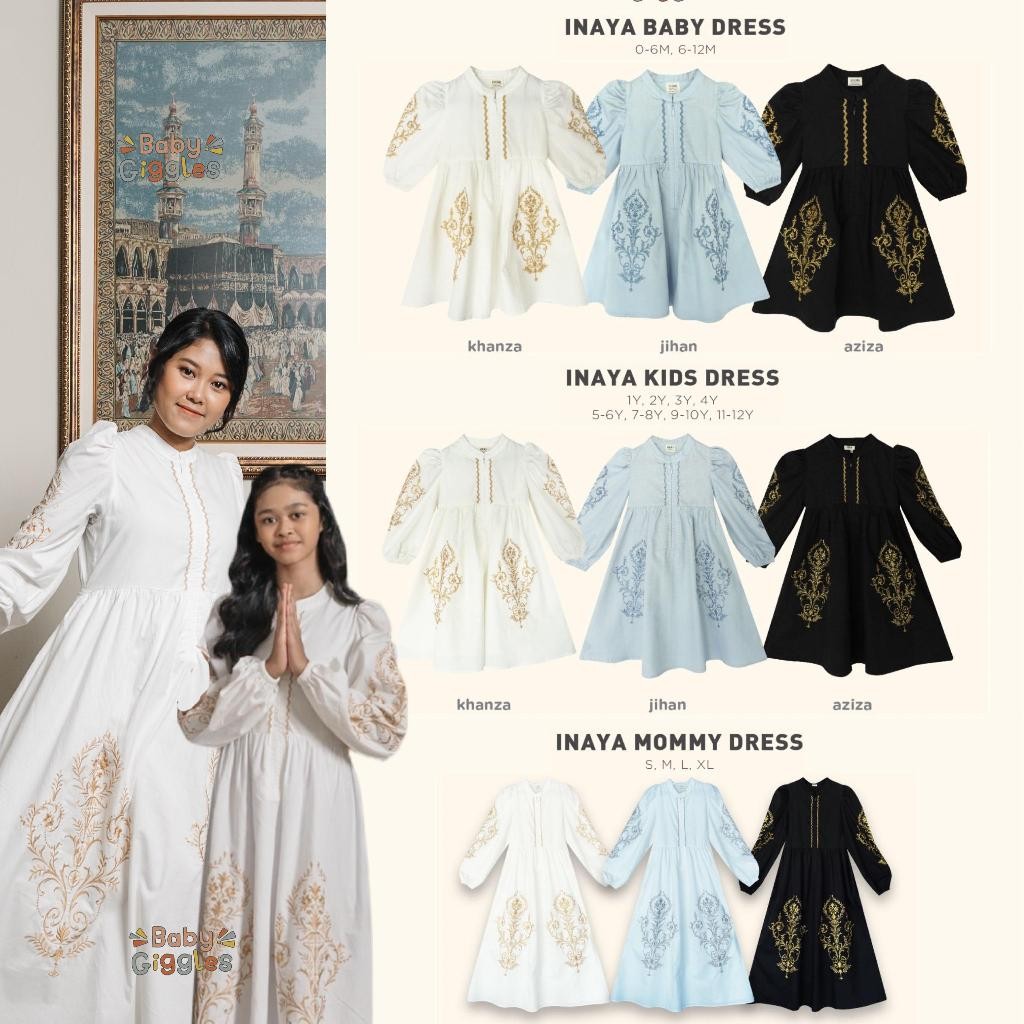 VR78YG BOHOPANNA INAYA DRESS GAMIS LEBARAN COUPLE BAYI ANAK IBU PAKAIAN MUSLIM