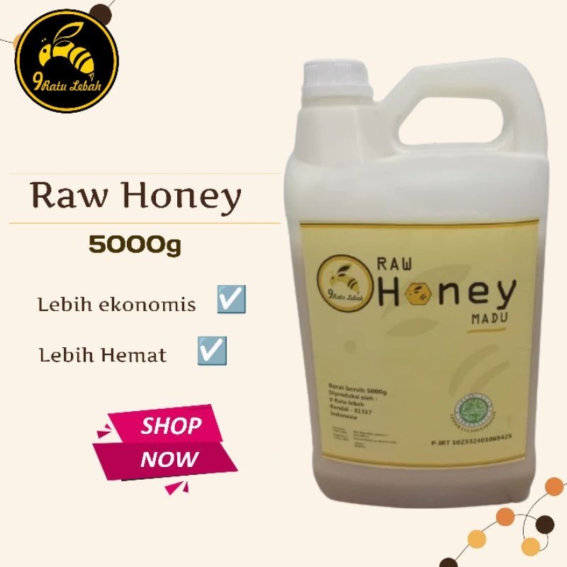 

Madu Murni 5kg 100% Raw Honey Tanpa Olahan Madu Asli Peternakan Sendiri, Tanpa Pemanasan