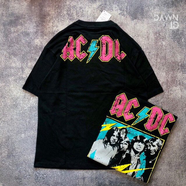 Baju Kaos Pull&Bear Oversize ACDC Highway To Hell 79 - T Shirt Band Vintage Kaos Band AC/DC Oversize