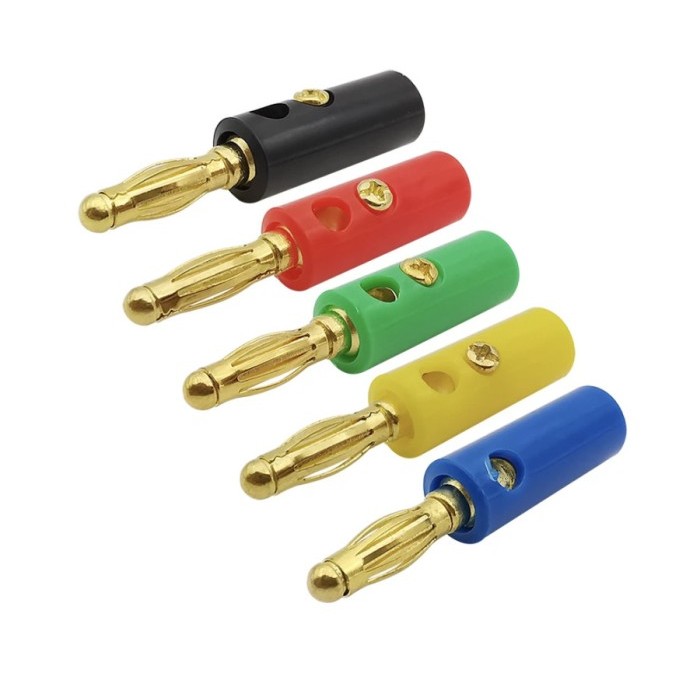 JACK BANANA MALE 4MM PLUG CONNECTOR GOLD PLATE BANANA PLUG KONEKTOR