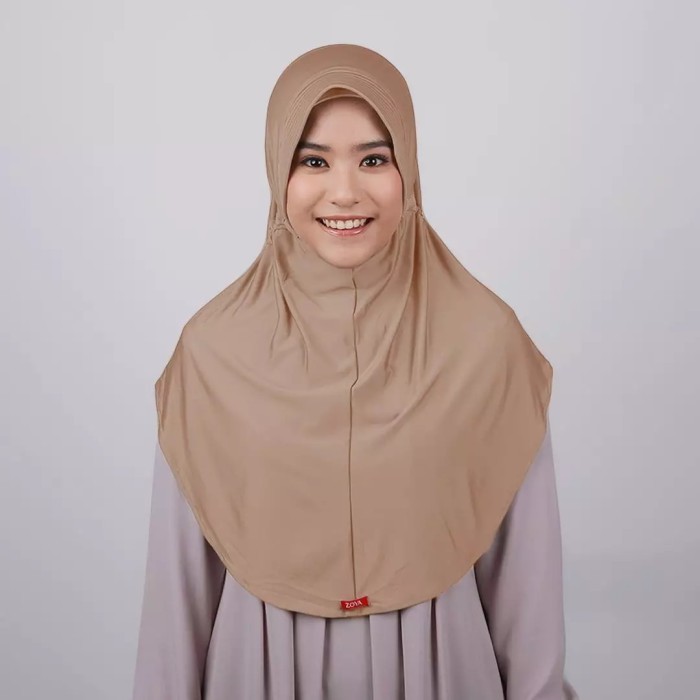 ZOYA Bergo Husna Casual Kerudung Instan Jilbab Hijab Bergo Serut - Maroon