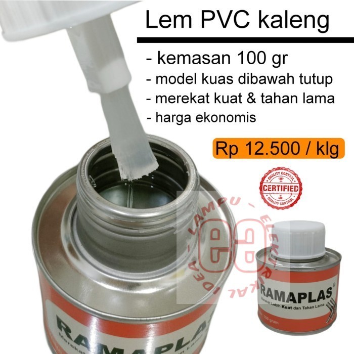 

LEM PVC kemasan kaleng 100 gr (model kuas) - merekat kuat & tahan lama