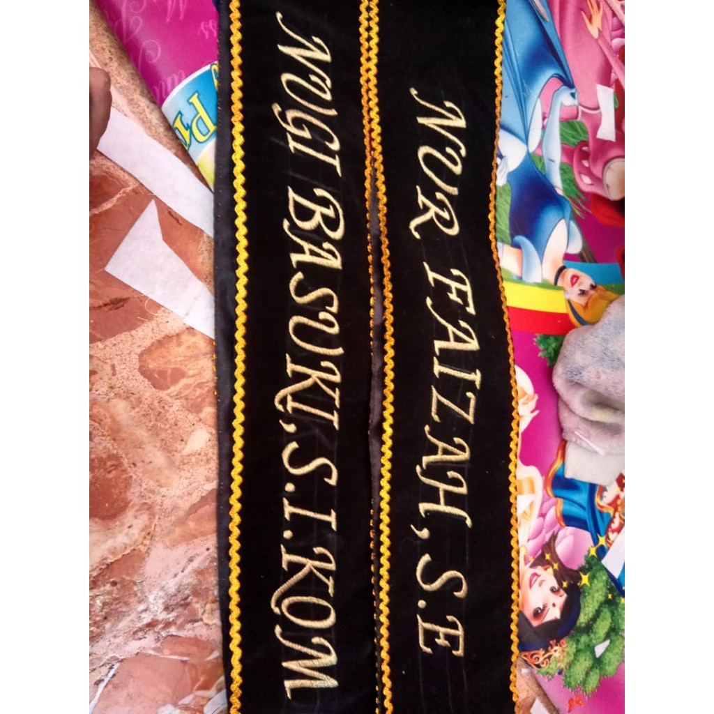 Slempang Wisuda Bludru Bordir Rumbai Selempang Wisuda Rumbai Murah Selempang Wisuda