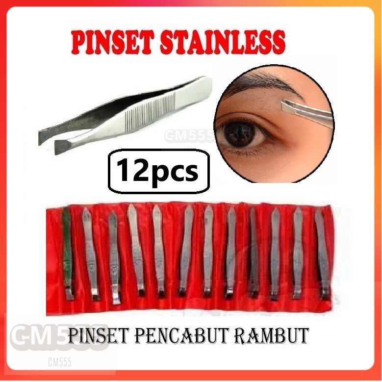 [12pcs] Pinset Alis/Pencabut Bulu/Penjepit Bulu/Pencabut Kumis