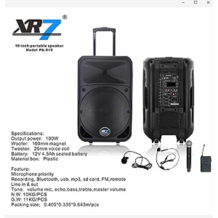 Grosir Speaker Portable Wireless Meeting XR7 PA 010 Original 10inc Bluetooth
