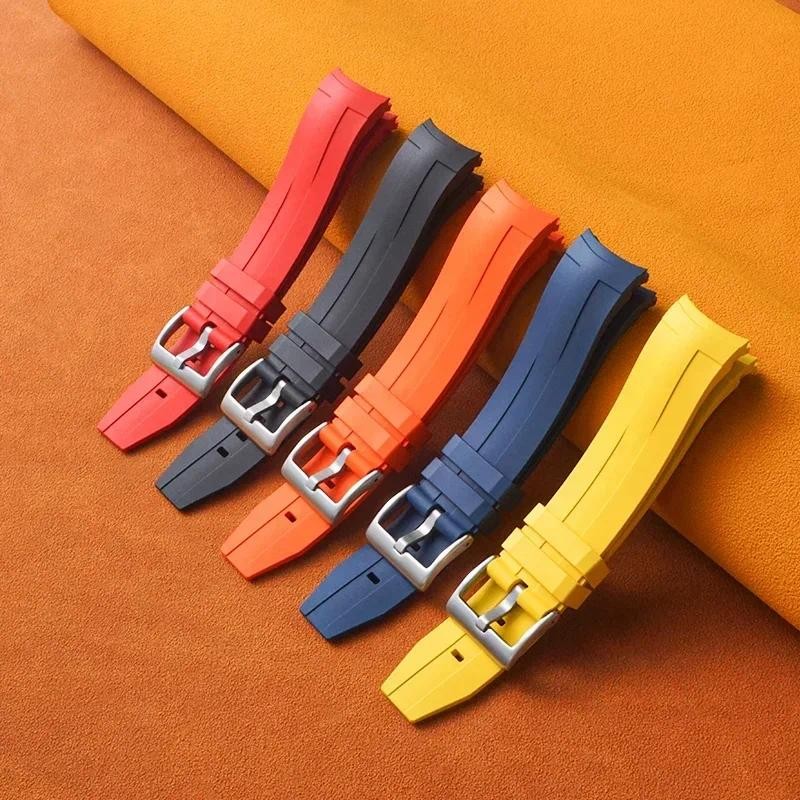 Premium  Grade Fluororubber watch Strap FKM 21mm For tissot seastar 1853 1000 2000 strap Man Waterpr