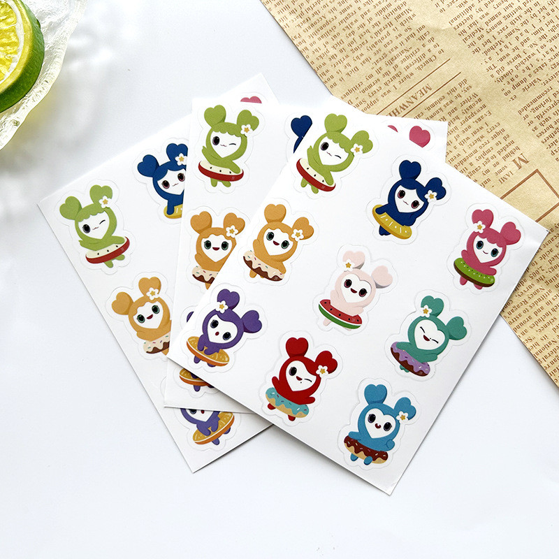 

KPOP Lovely Cartoon Member Figure PVC Waterprof Stickers Cute Phone Diary Guitar Decals Tzuyu Sana MOMO Fans Gifts