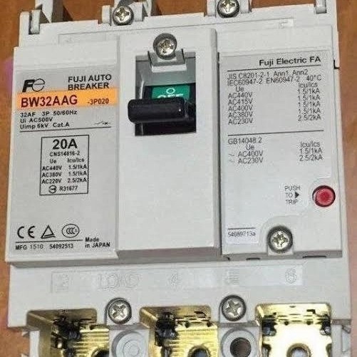 JP5822 Breaker NFB MCCB BW32AAG 3P 20A Fuji electric original BW32 AAG