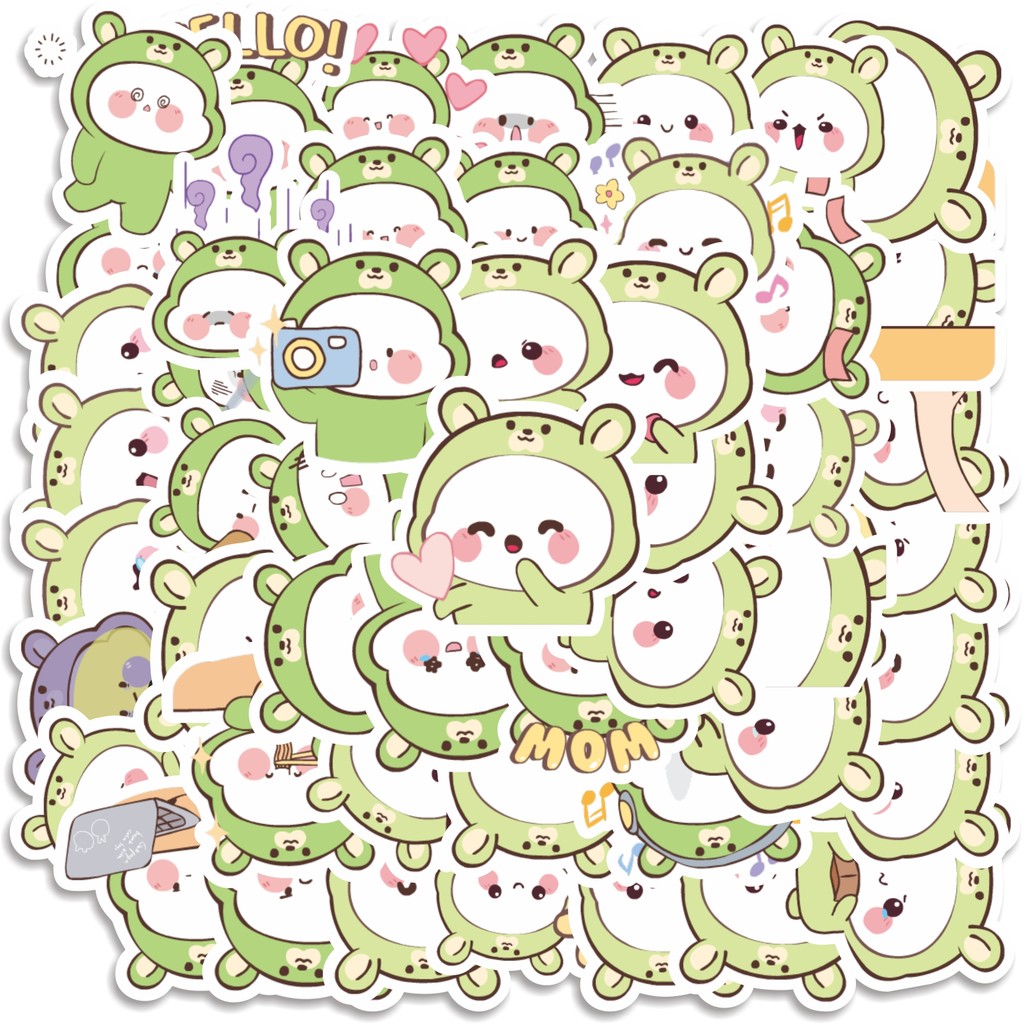 

COD 50 Pcs Stiker Kawaii Bear Cute V6 Lucu Anti Air Untuk Dekorasi Notebook Sepeda Skateboard Handphone