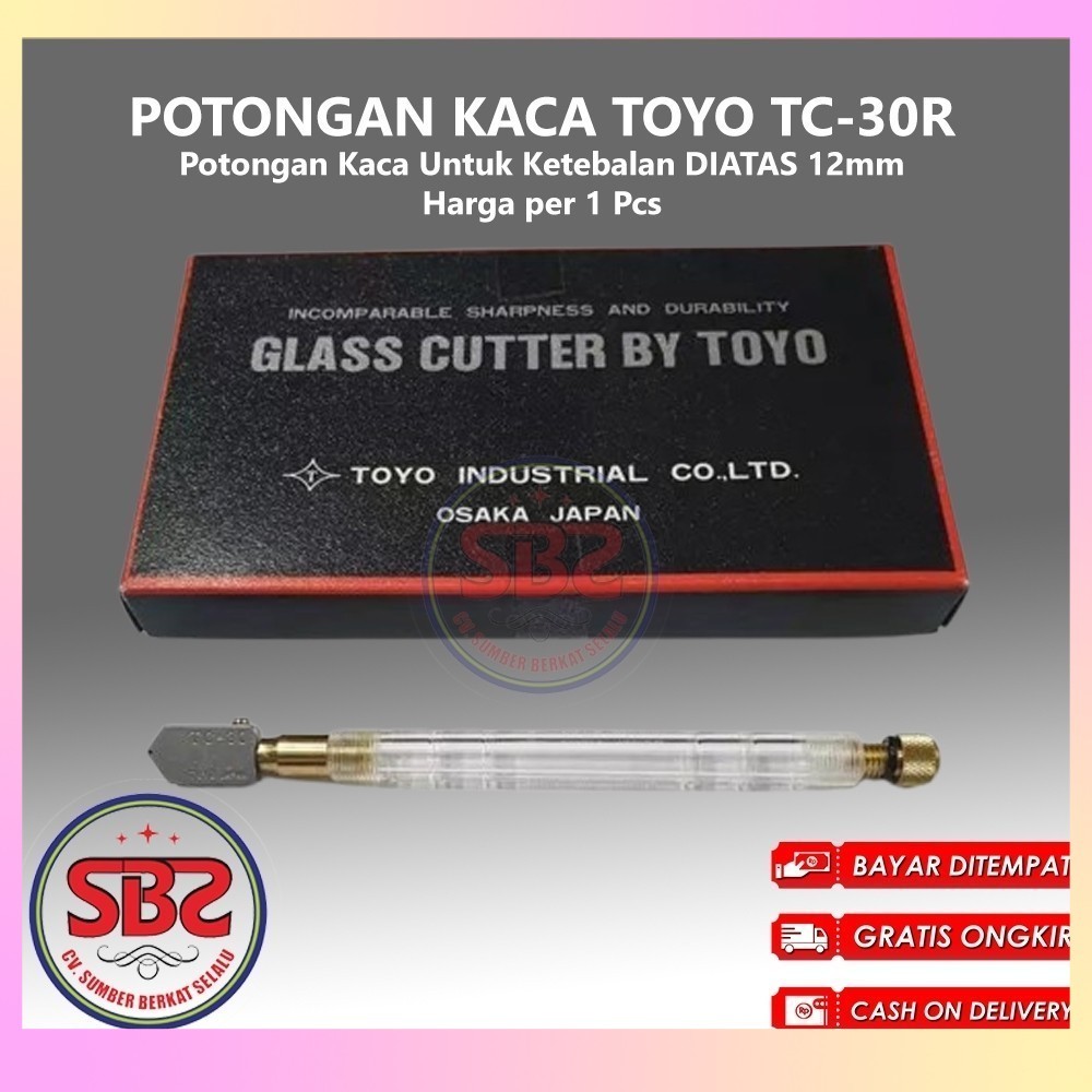 TOYO Pemotong Kaca Toyo TC30R TC-30R Asli Alat Pemotong Kaca Original Toyo TC30R Glass Cutter Pisau