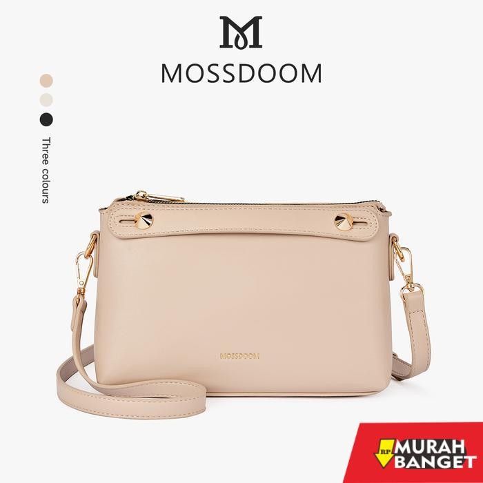 tas selempang wanita simple elegan MOSSDOOM Tas Wanita Jenye Tas Selempang Wanita - Hitam