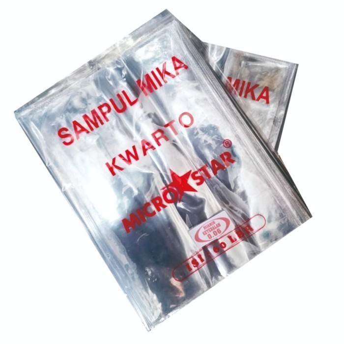 

sampul buku plastik mika ( 1pak isi 10 pcs) - kwarto (sidu)