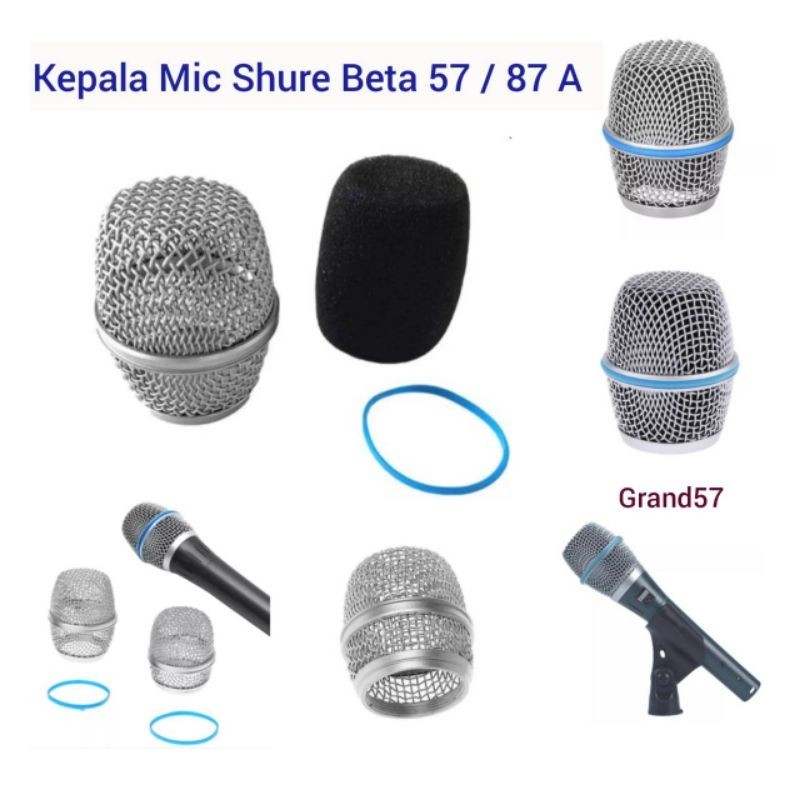 Kepala Microphone Mic Shure Beta 57A 87A Beta 57 87 A Grill Mic Head Mesh Shure Beta57a Beta87A