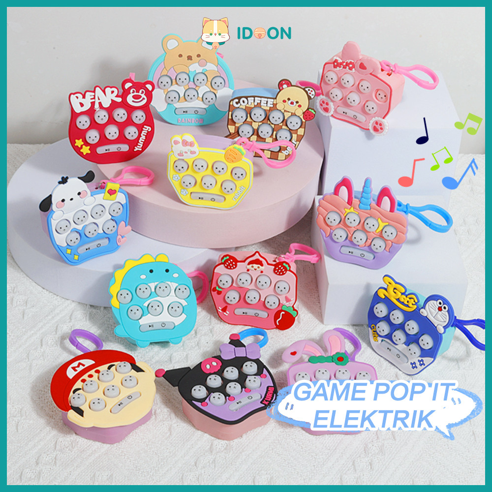 IDOON Mainan Elektronik Pop It Mini Game Otomatis Fidget Toys Mini Elektrik Push