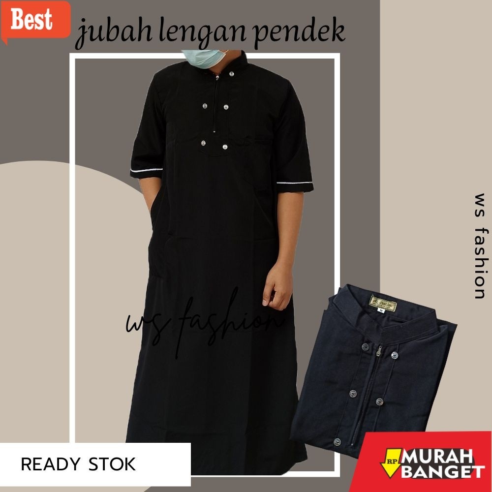 Baju timur tengah pria- JUBAH PRIA //GAMIS PRIA//JUBAH GAMIS PRIA DEWASA LENGAN PENDEK JUBAH ARABI T