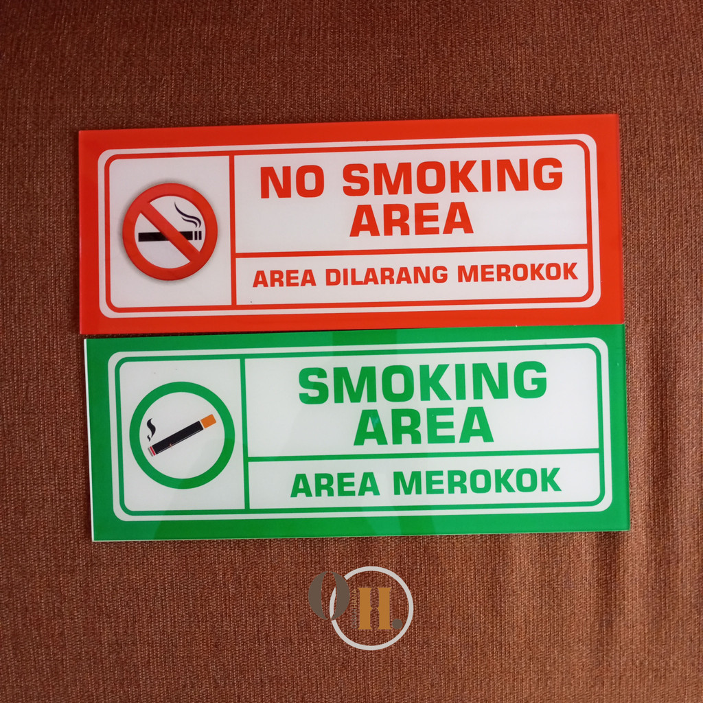 Paket Akrilik Tempel - Akrilik Area Merokok - Akrilik Kawasan Tanpa Rokok - No Smoking