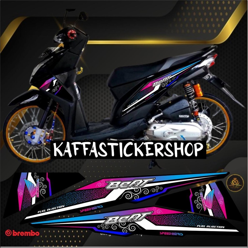 POLET STRIPING BEAT FI INJEKSI STICKER LIST BODY MOTOR BEAT FI STIKER LIST VARIASI LIST HITAM LIS PO