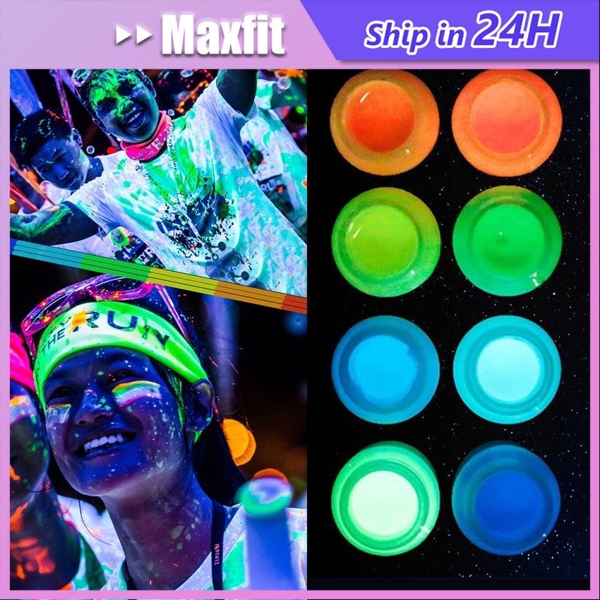 8 Warma Cat Glow In The Dark Pigmen Luminous 15G Cat Lukis Custom Painting Sepatu Jaket Tas