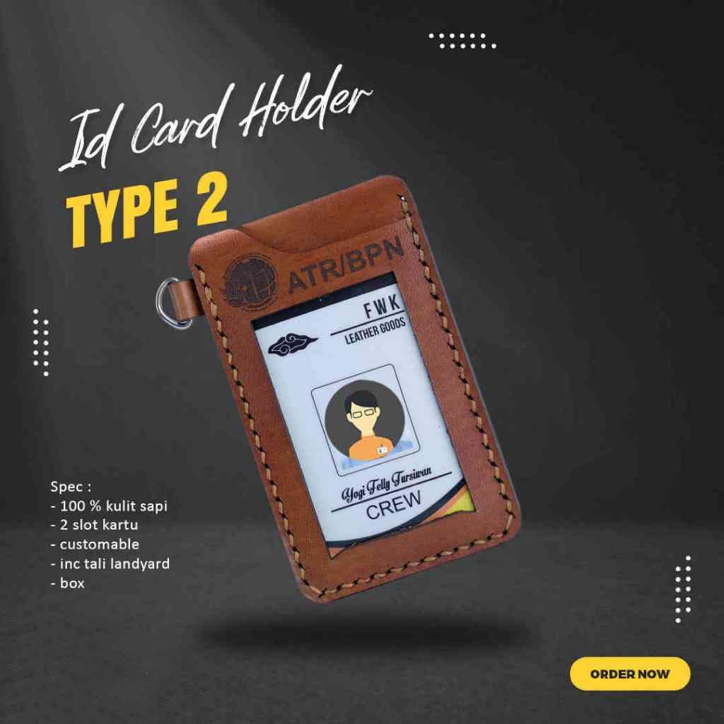 

Name Tag Kulit Asli Premium - ID Card Holder Tipe 2