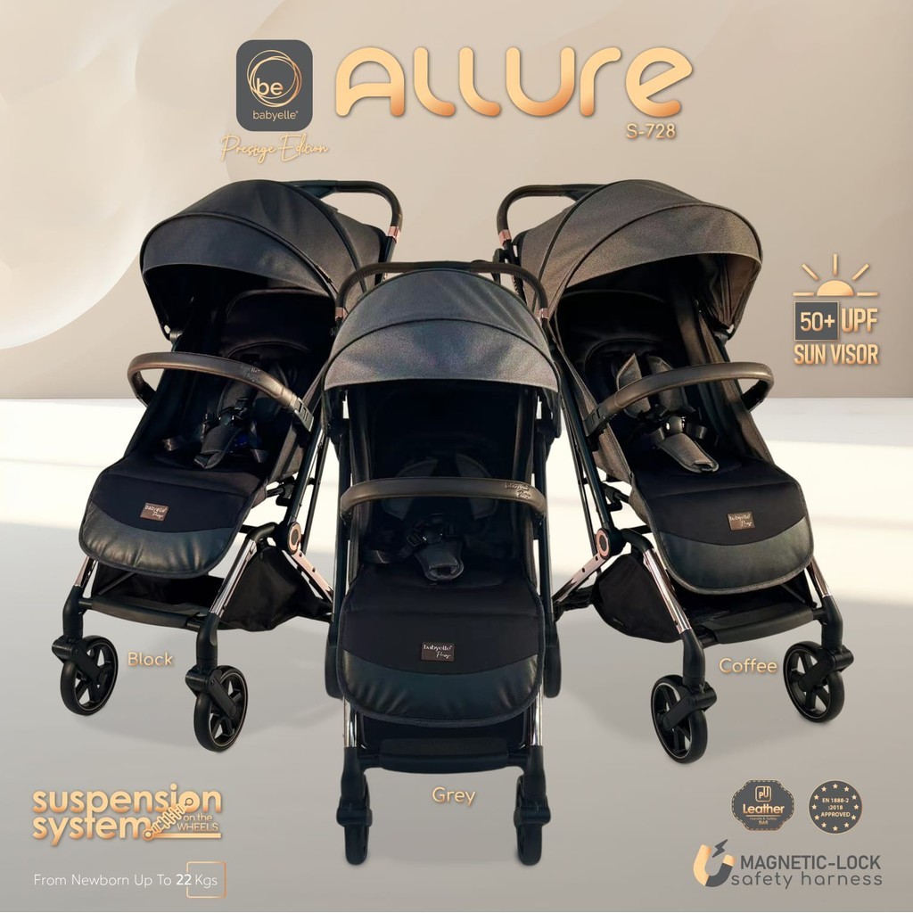 Stroller Bayi - Babyelle Stroller Allure S-728 | Stroller Cabin Size/Lipatan Kecil | Stroller Autofo