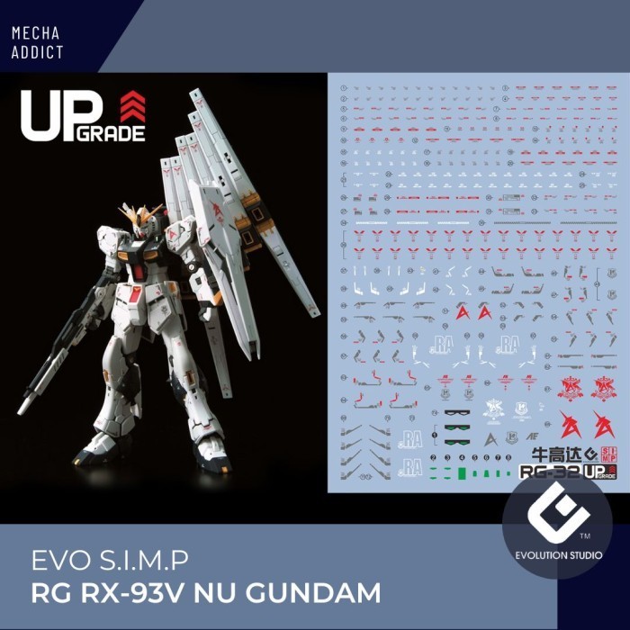 Water Slide Decal RG Nu Gundam by EVO SIMP