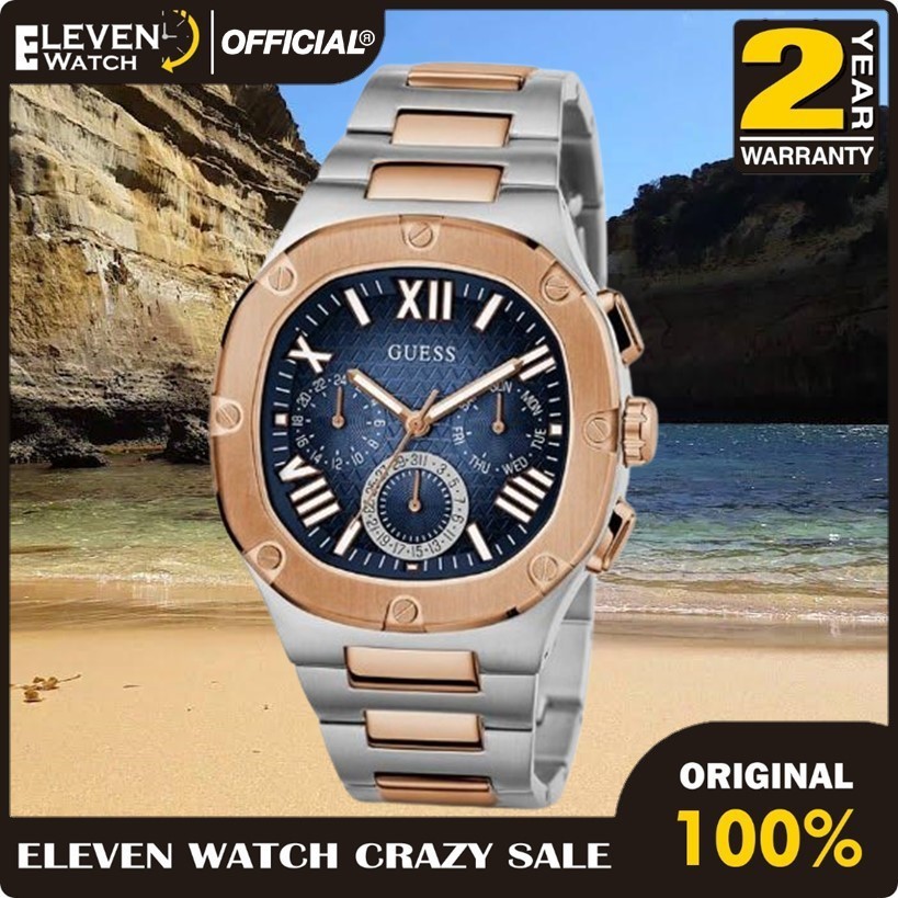 [Promo] Jam Tangan Pria Guess GW0572G4 Headline 2-Tone Multi-function Stainless Steel Strap Original