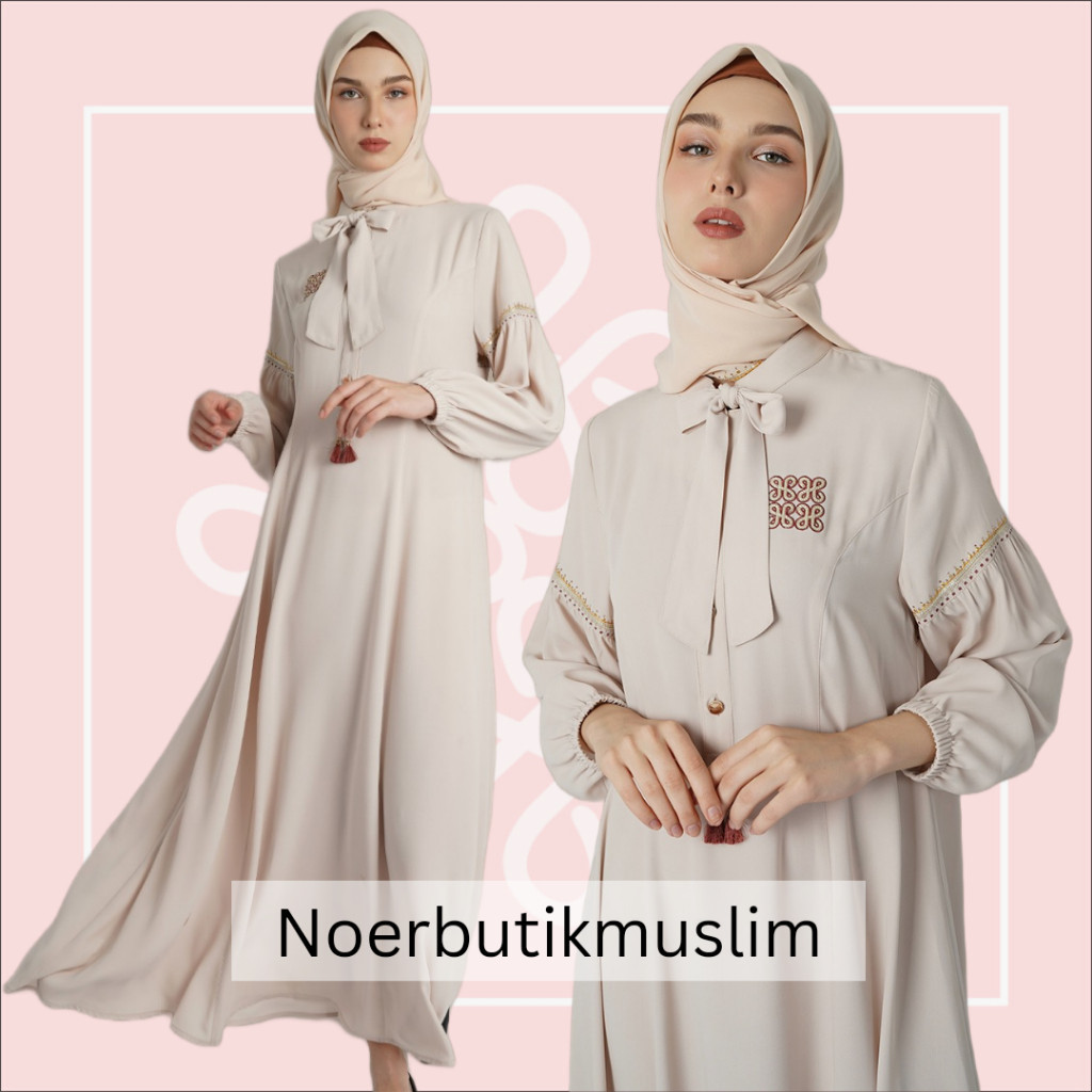 Banting Harga - Hikmat fashion Original D6344, Abaya Hikmat D6344  Gamis  Lebaran Noerbutikmuslim