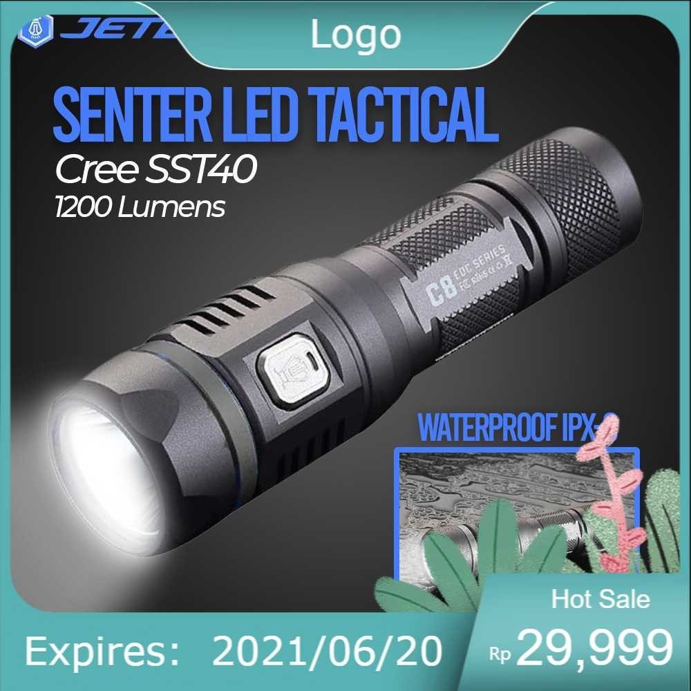 JETBeam Tactical Senter LED Cree SST40 1200 Lumens 230m - C8 Pro