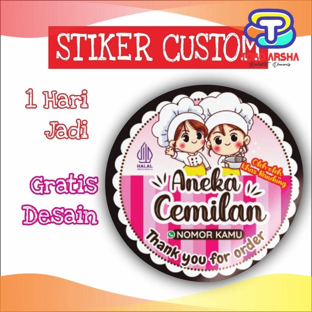 [isi 120 stiker 5cm] Makanan Stiker Label Makanan Stiker Kemasan Produk Stiker Label Kemasan Stiker 