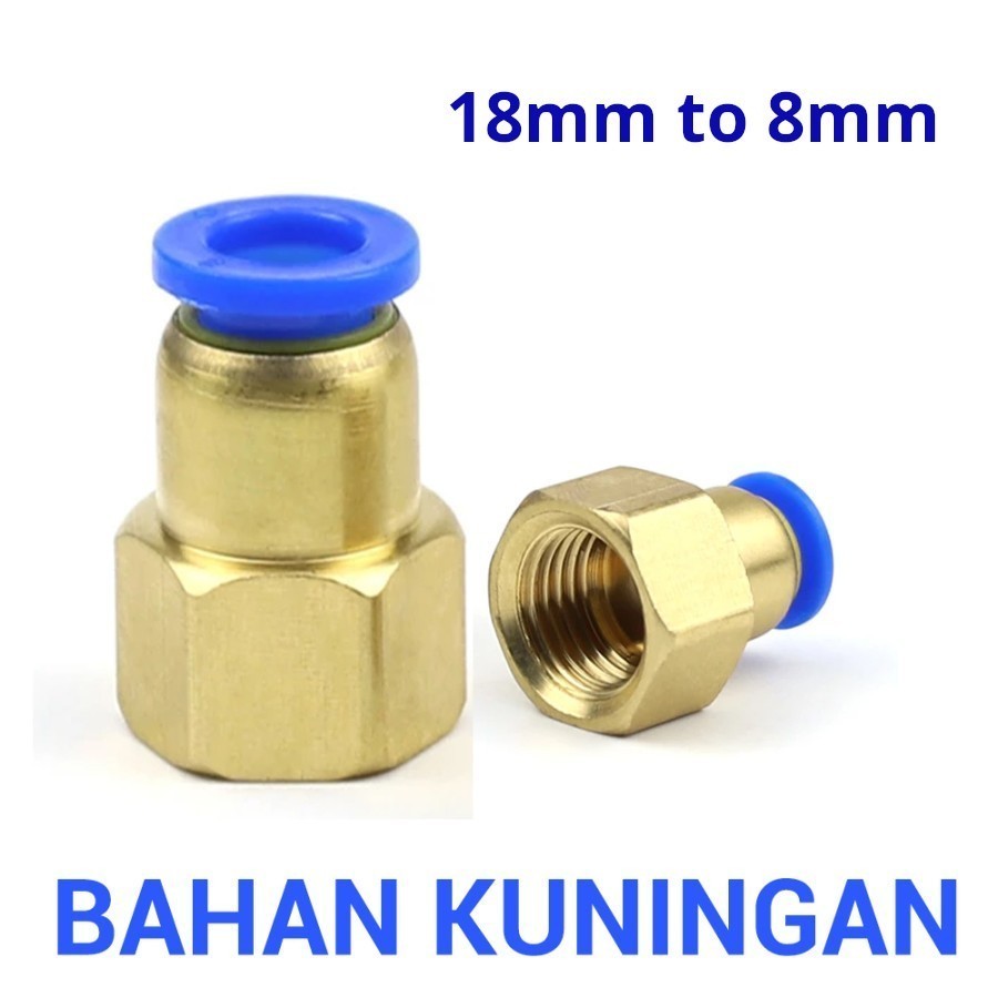 Konektor Slip Lock Pompa DC drat 18mm ke selang 8mm