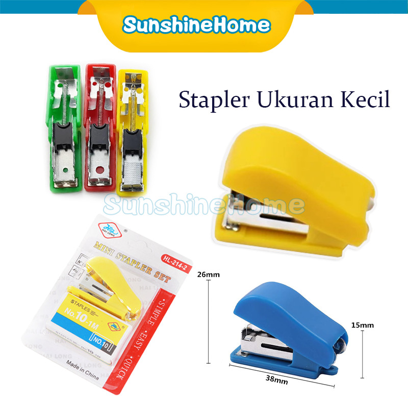 Staples Kecil Stapler Mini Portabel Unik Praktis Model Simple Lucu Warna Warni Hekter Jepretan Jetre