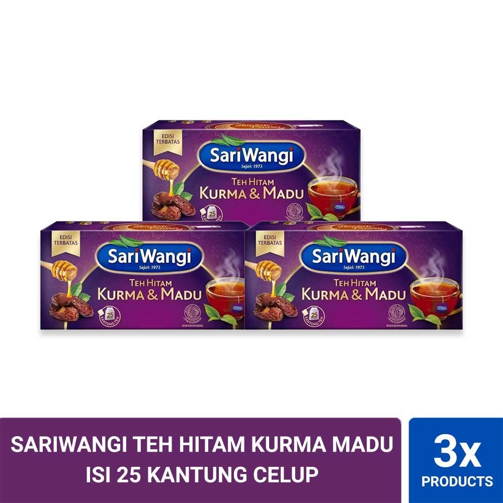 

Sariwangi Teh Hitam Kurma Madu Isi 25 Kantung Celup Triplepack