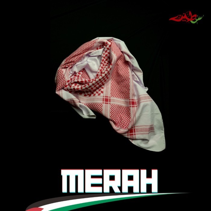 Sorban Keffiyeh Palestina Hitam Merah - Hitam