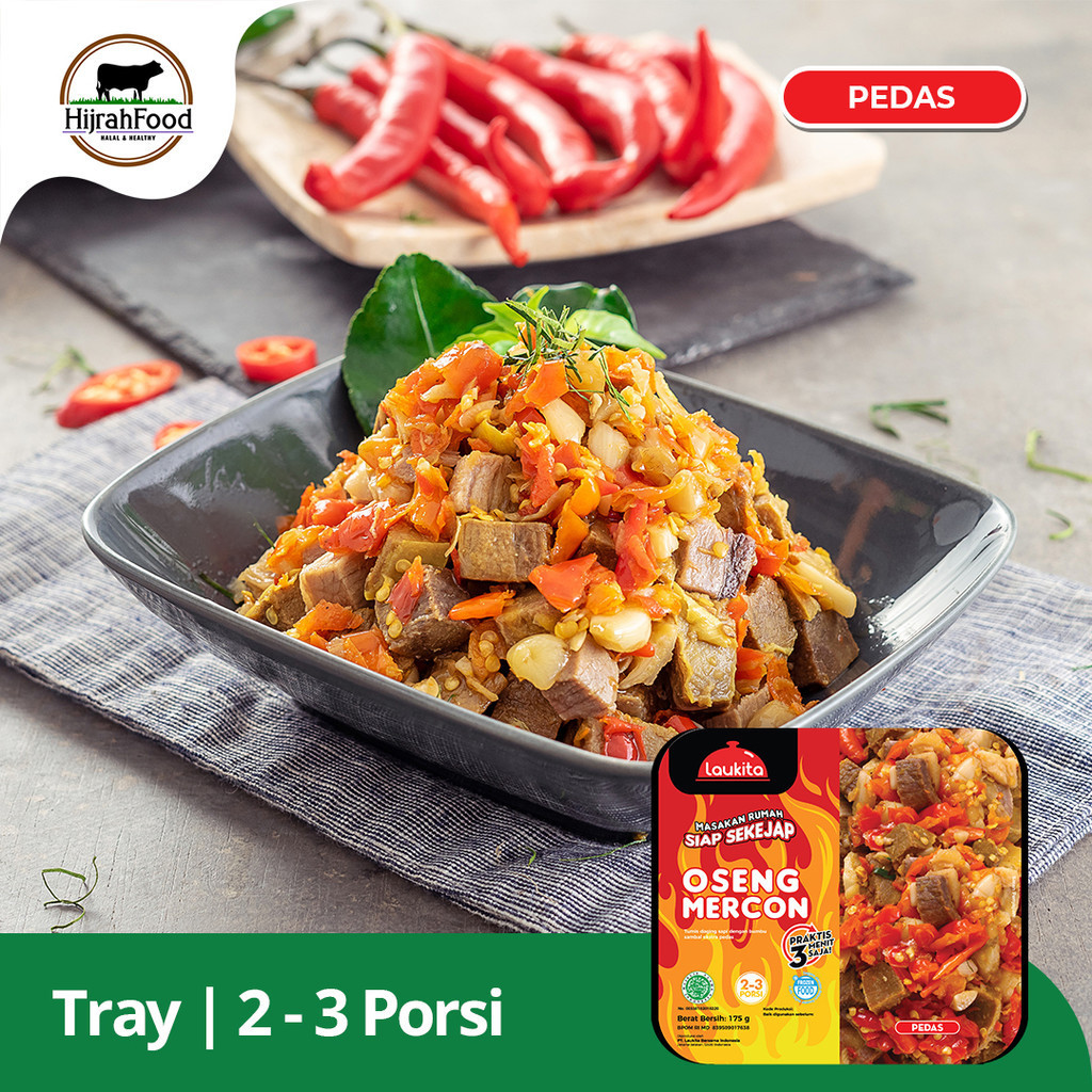 

Laukita Tray Oseng Mercon Pedas Siap Saji Praktis Halal Frozen Food 175 gram