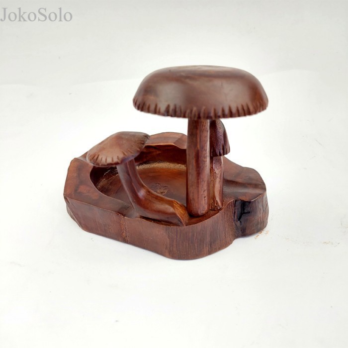 

Asbak motif ukir jamur kerajinan kayu jati Antik Klasik murah