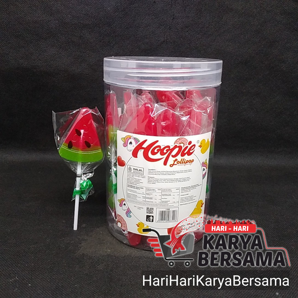 

HOOPIE LOLIPOP HARD CANDY L306 SEMANGKA TOPLES ISI 30'S