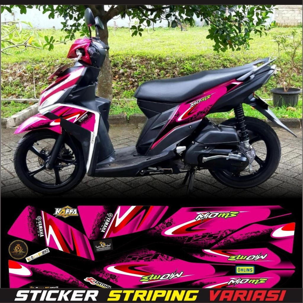 cod / stiker Stiker Striping MIO M3 Variasi Desain Racing List Pink Stiker Variasi striping