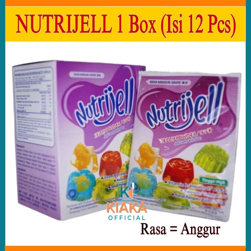 

Nutrijel Jelly Instant 10gr Rasa Anggur Kemasan Ekonomis 1 Pack / 12 Sachet