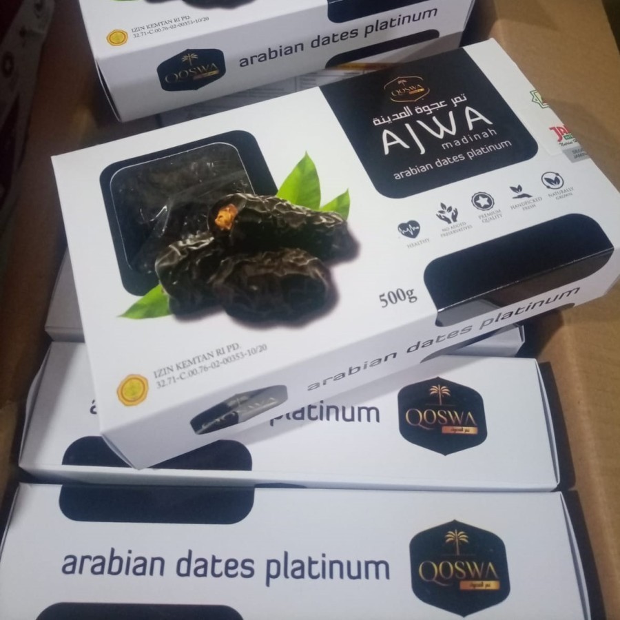 

Kurma AJWA Madinah Qoswa - Kurma Nabi Asli Madina - Kurma Ajwa PREMIUM Isi 500 Gram