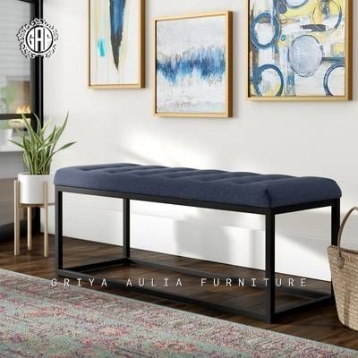 BANGKU MINIMALIS PANJANG - SOFA BENCH BUSA - KURSI BENCH KAKI BESI