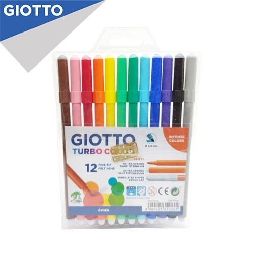 

[Stationery Spectrum] Giotto Spidol Turbo Color with Wallet 12 Colors 071100